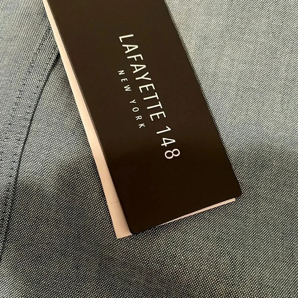 Lafayette 148 New York Blue Button-Up Shirt - Picture 15 of 15